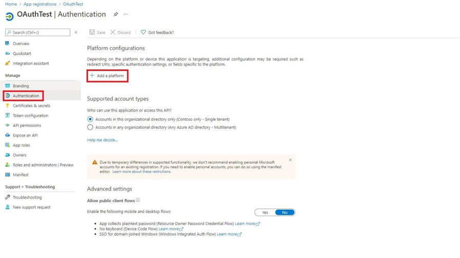 Add authentication platform Add authentication platform