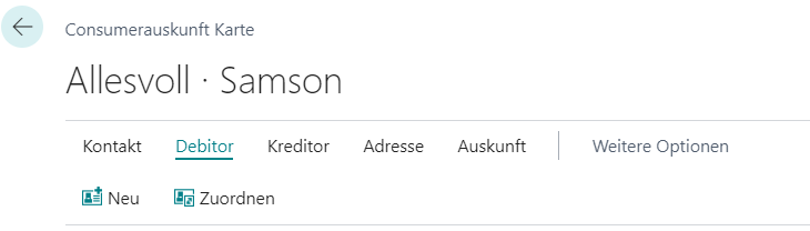 Funktionen für Stammdaten Debitor Funktionen für Stammdaten Debitor