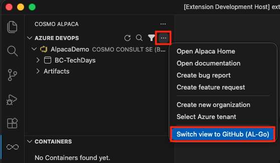 Switch View Azure DevOps