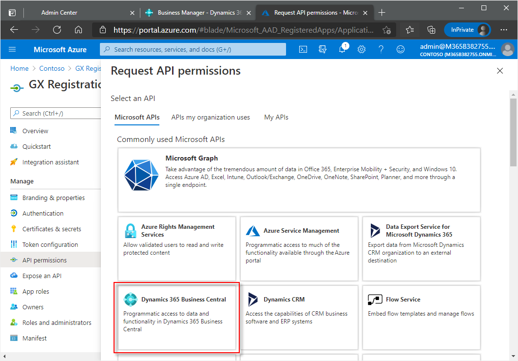 Choose the Business Central API