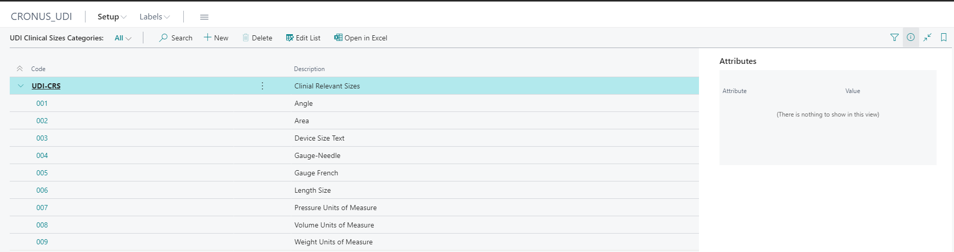 UDI Clinical Sizes Categories UDI Clinical Sizes Categories