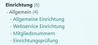 Allgemeine Einrichtungsübersicht nicht modulspezifisch Allgemeine Einrichtungsübersicht nicht modulspezifisch
