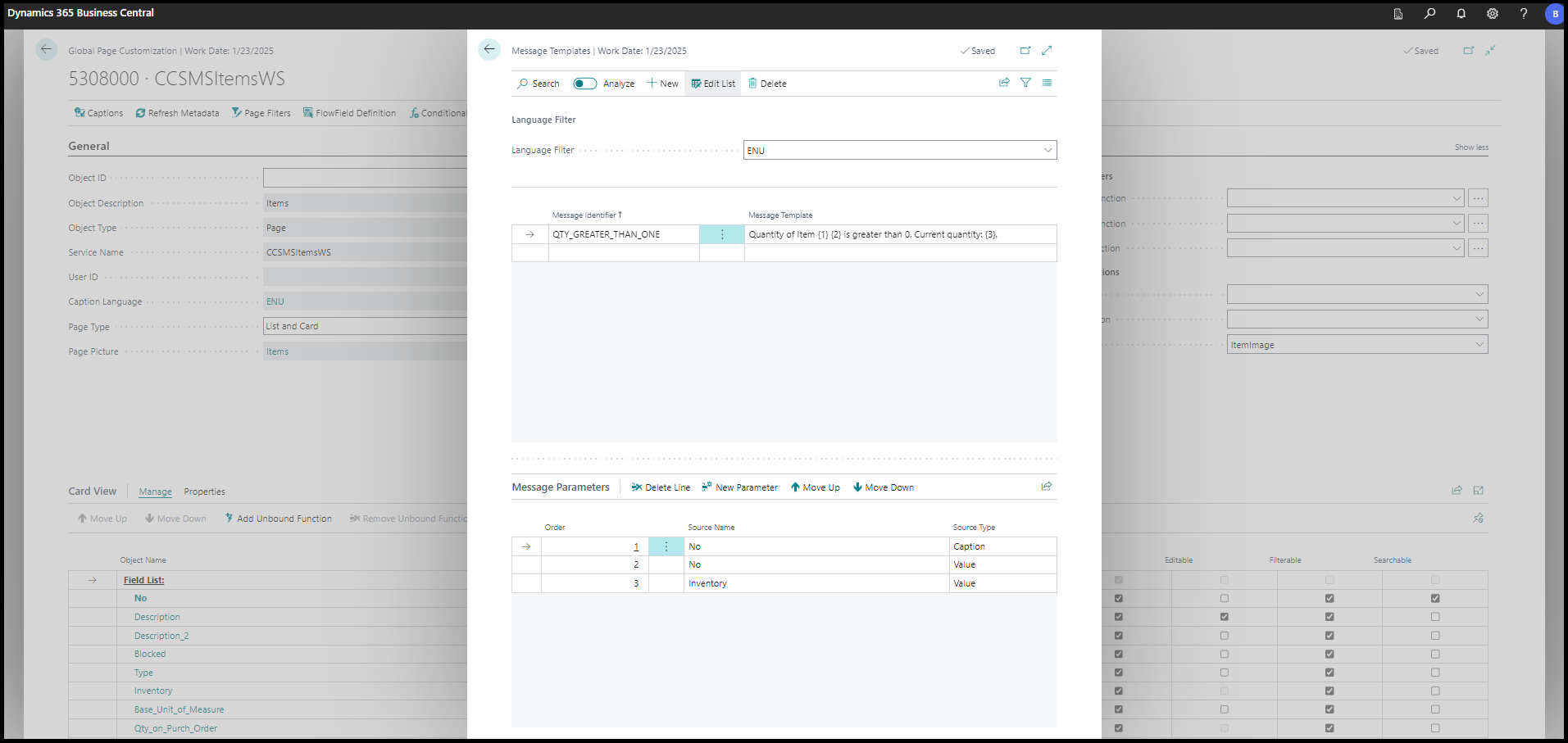 Message Template Settings