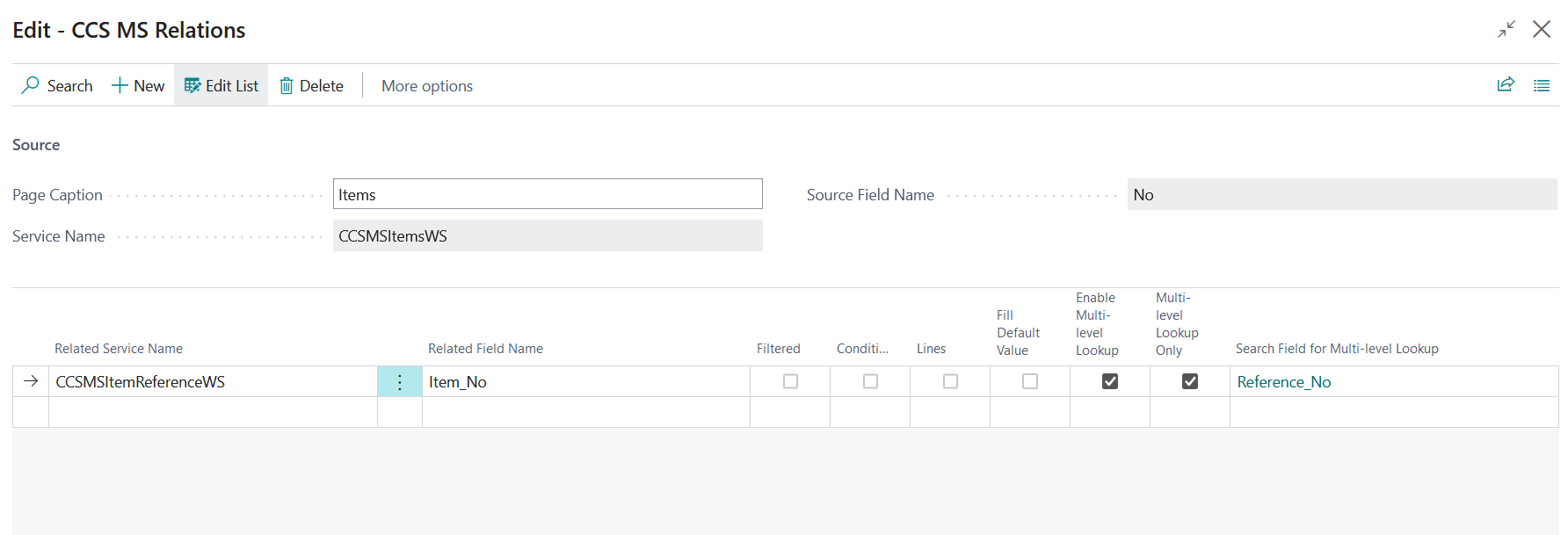 Multi-Level Lookup for Item Reference