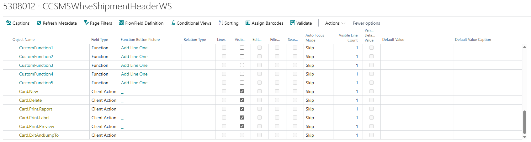 Card View Print Actions