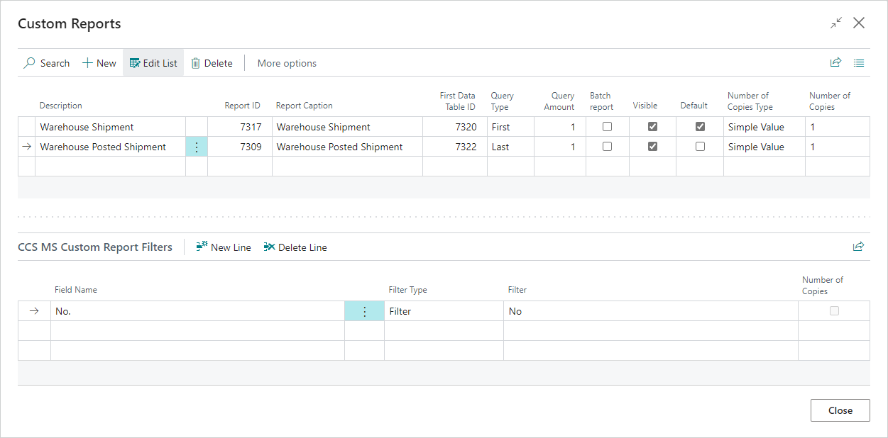 Report print setting