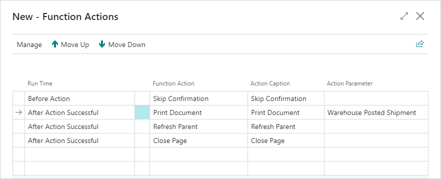 Function action