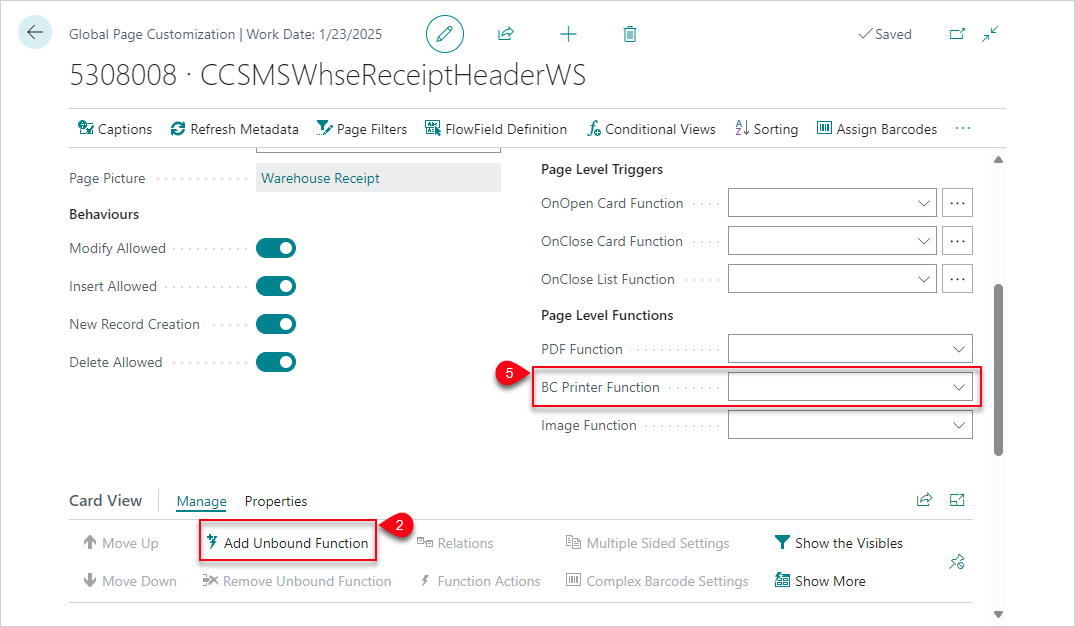 WhseReceiptCustomization