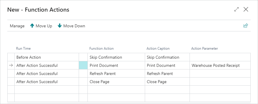 Function action