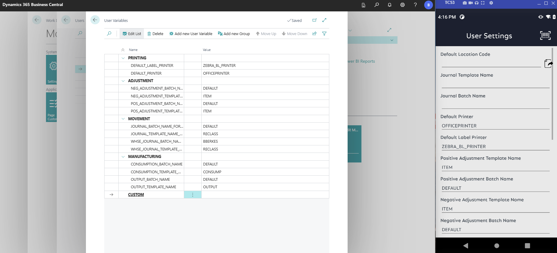 User Settings in COSMO Mobile Solution and the Mobile Application 2