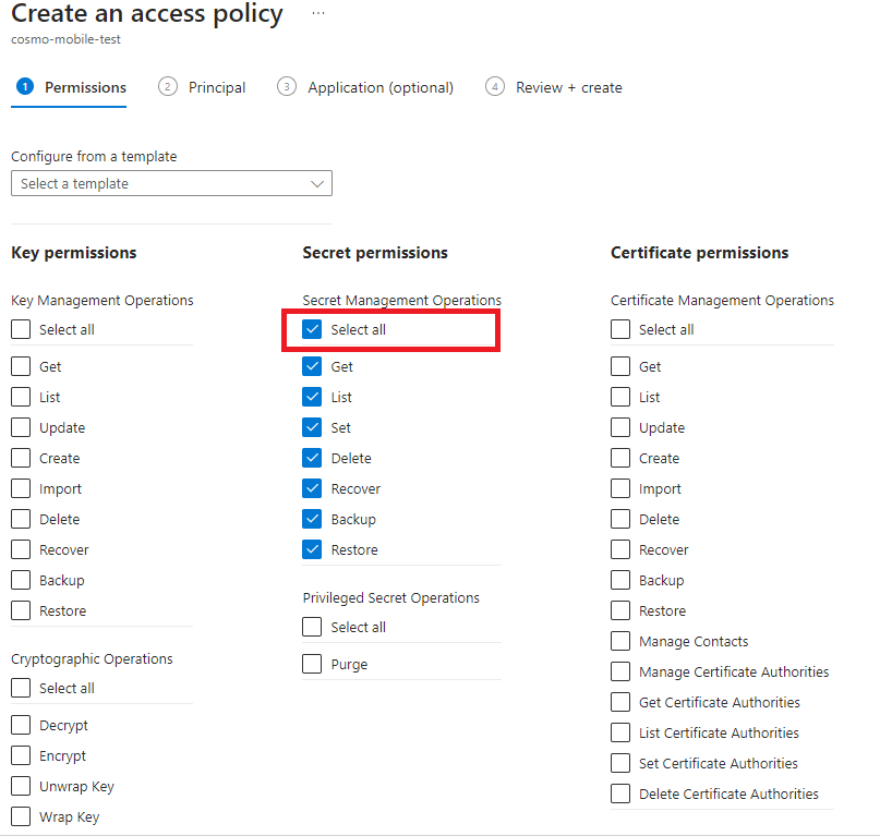 Key Vault Permissions