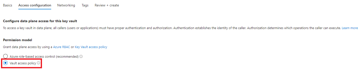 Key Vault Access Policy