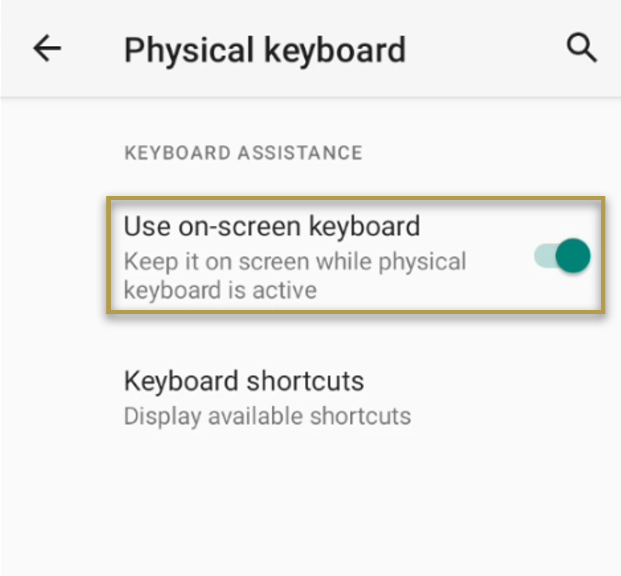 Enable Keyboard