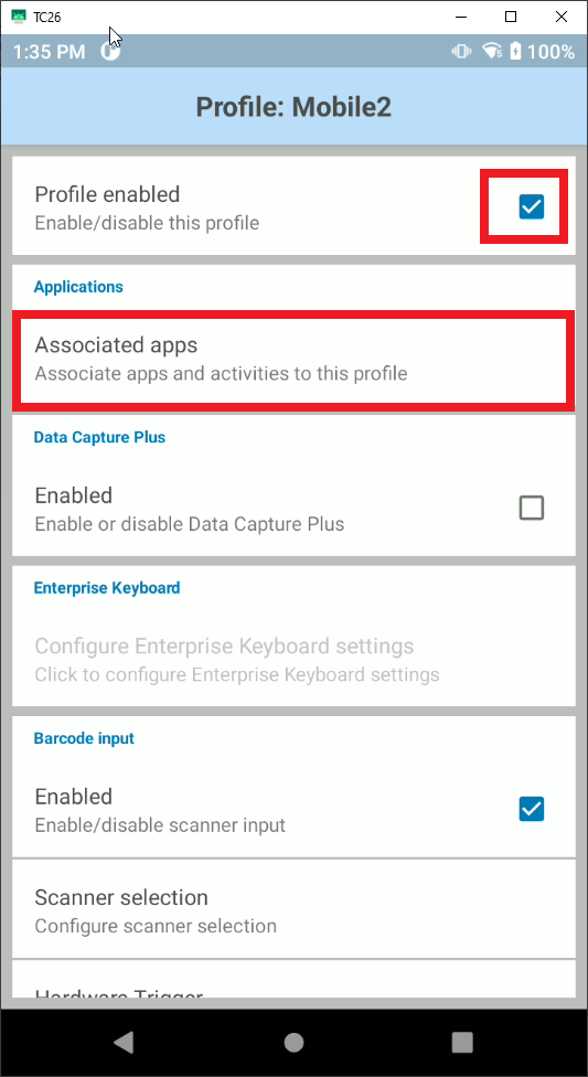 Associated apps